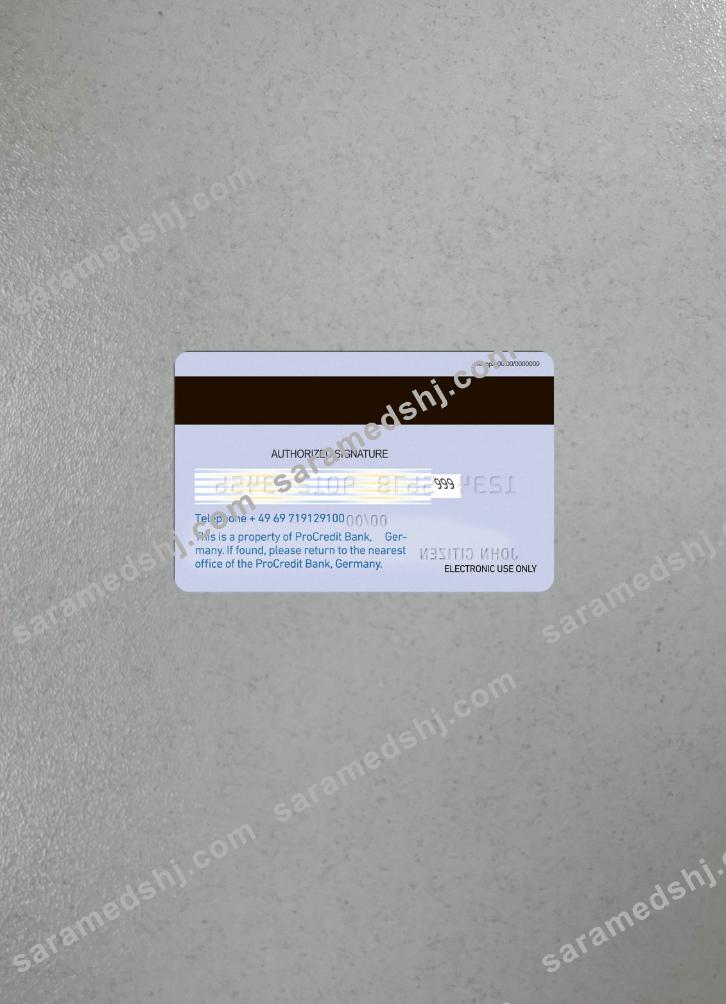 Germany ProCredit Bank VISA Business photolook back